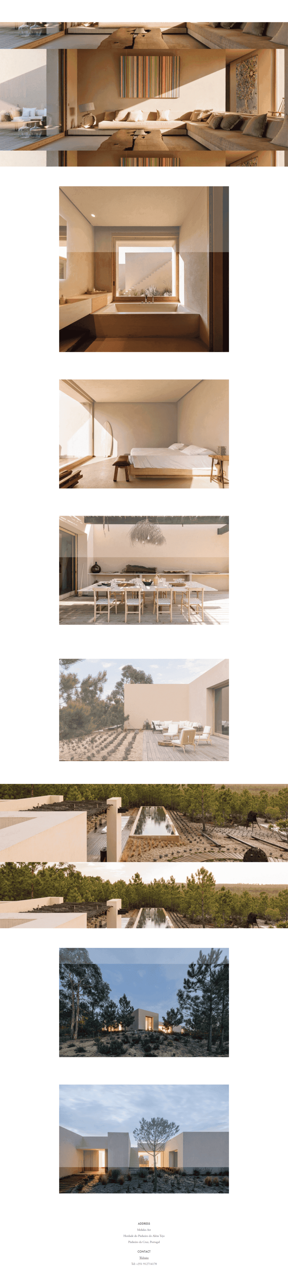 Ignant article page with a column of small interior and landscape photos