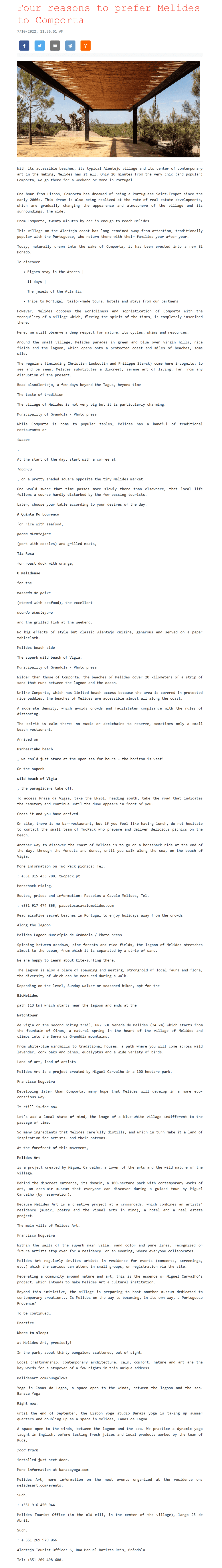 The Limited Times article, a long narrow page with a house photo and text